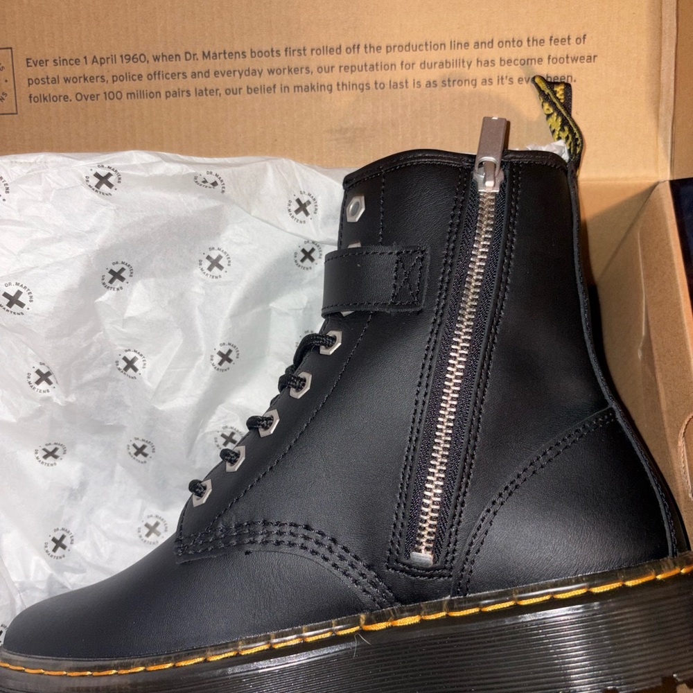 Dr. Martens Black Leather Combat Boots
